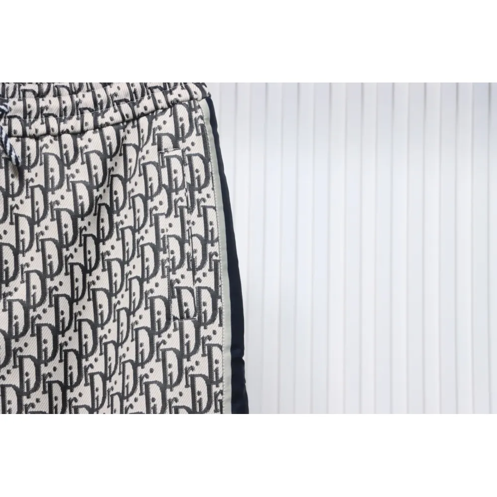 Dior Full-Print Jacquard Side Webbing Trousers Brown