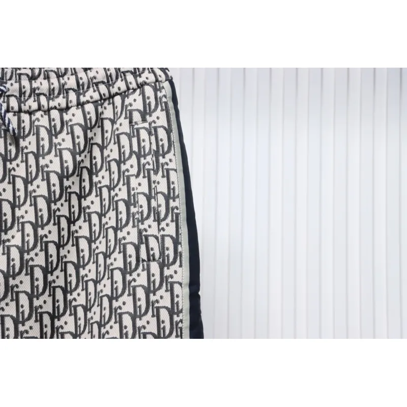 Dior Full-Print Jacquard Side Webbing Trousers Brown