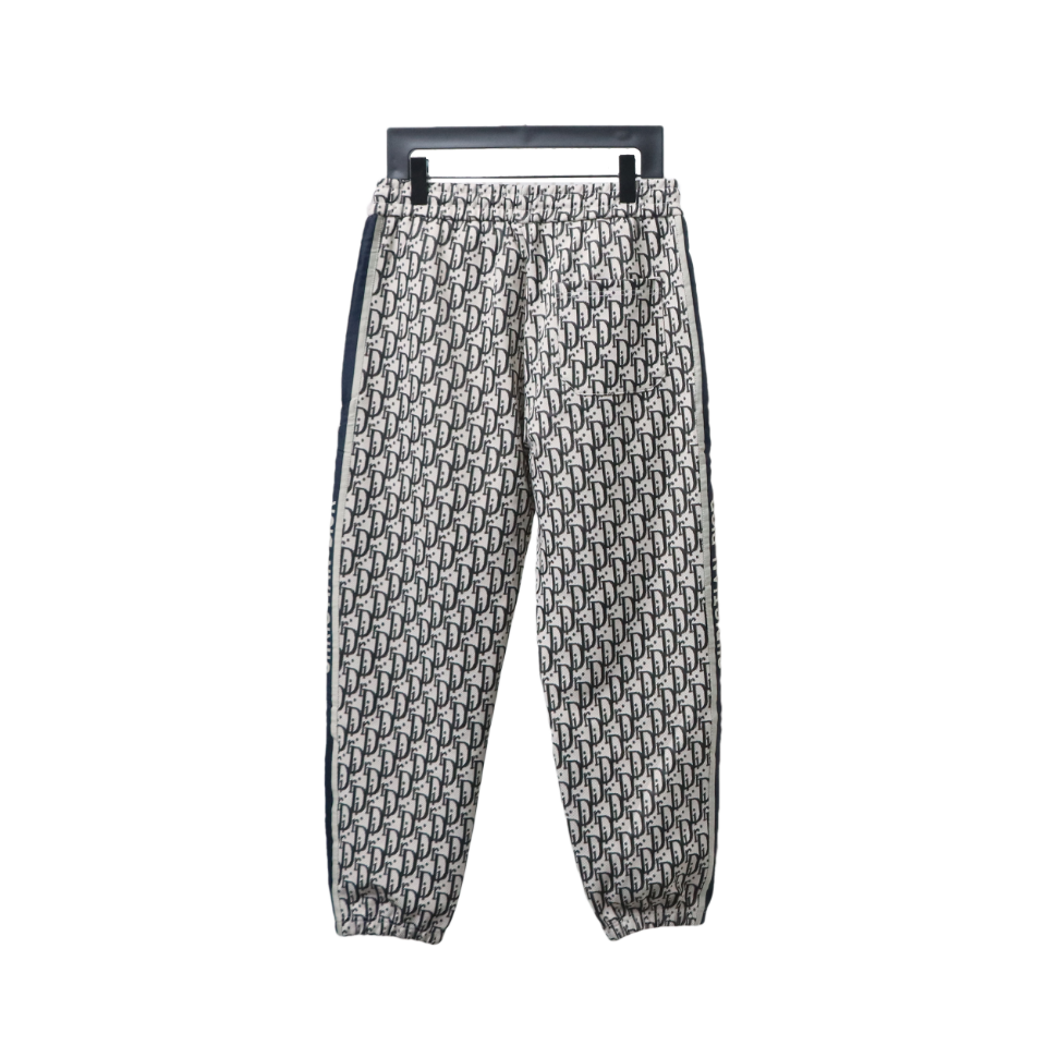 Dior Full-Print Jacquard Side Webbing Trousers Brown