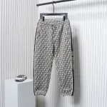 Dior Full-Print Jacquard Side Webbing Trousers Brown