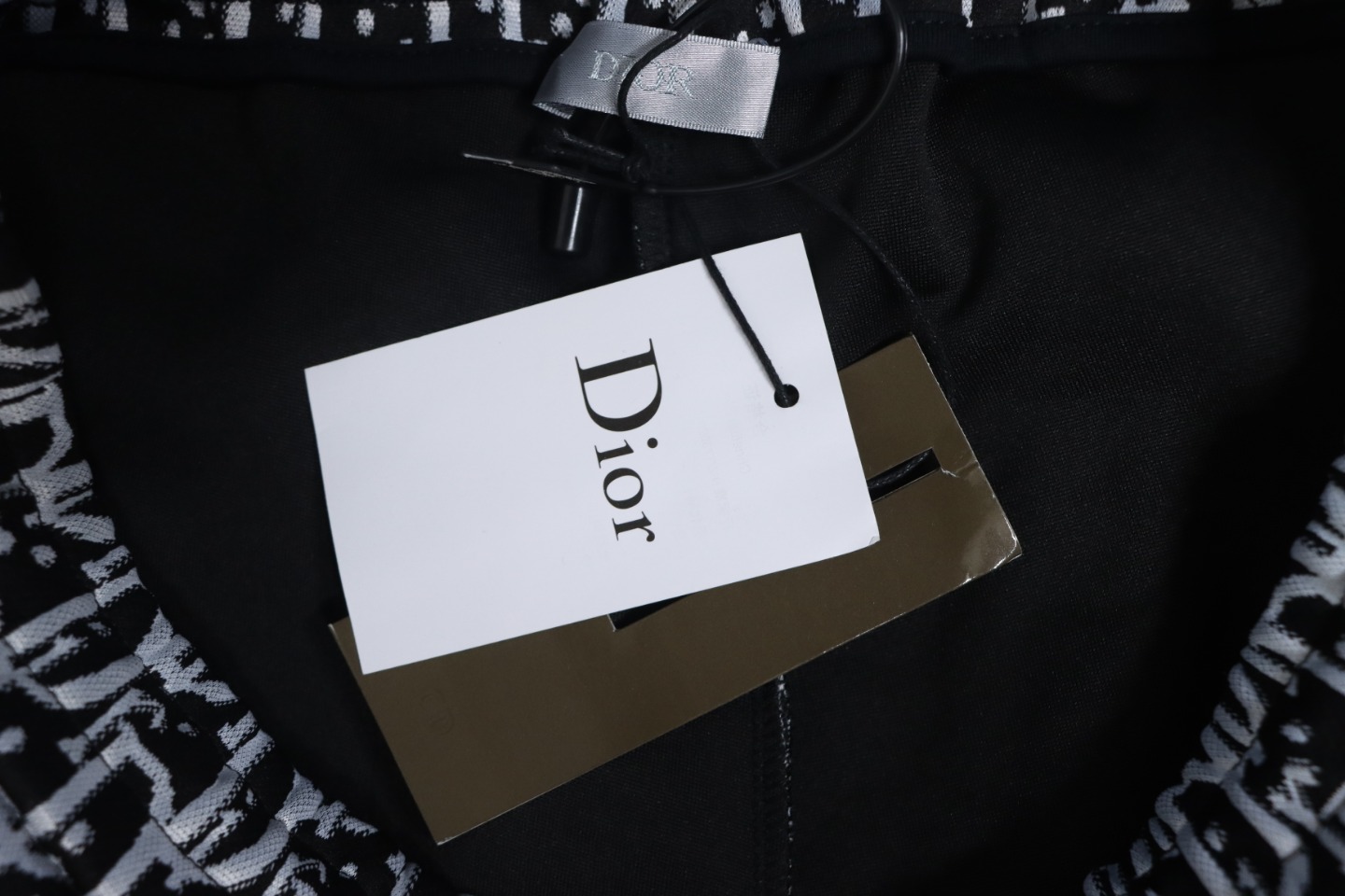 Dior Full-Print Jacquard Side Webbing Trousers Set Beige