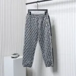 Dior Full-Print Jacquard Side Webbing Trousers Set Beige