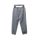 Dior Full-Print Jacquard Side Webbing Trousers Set Beige