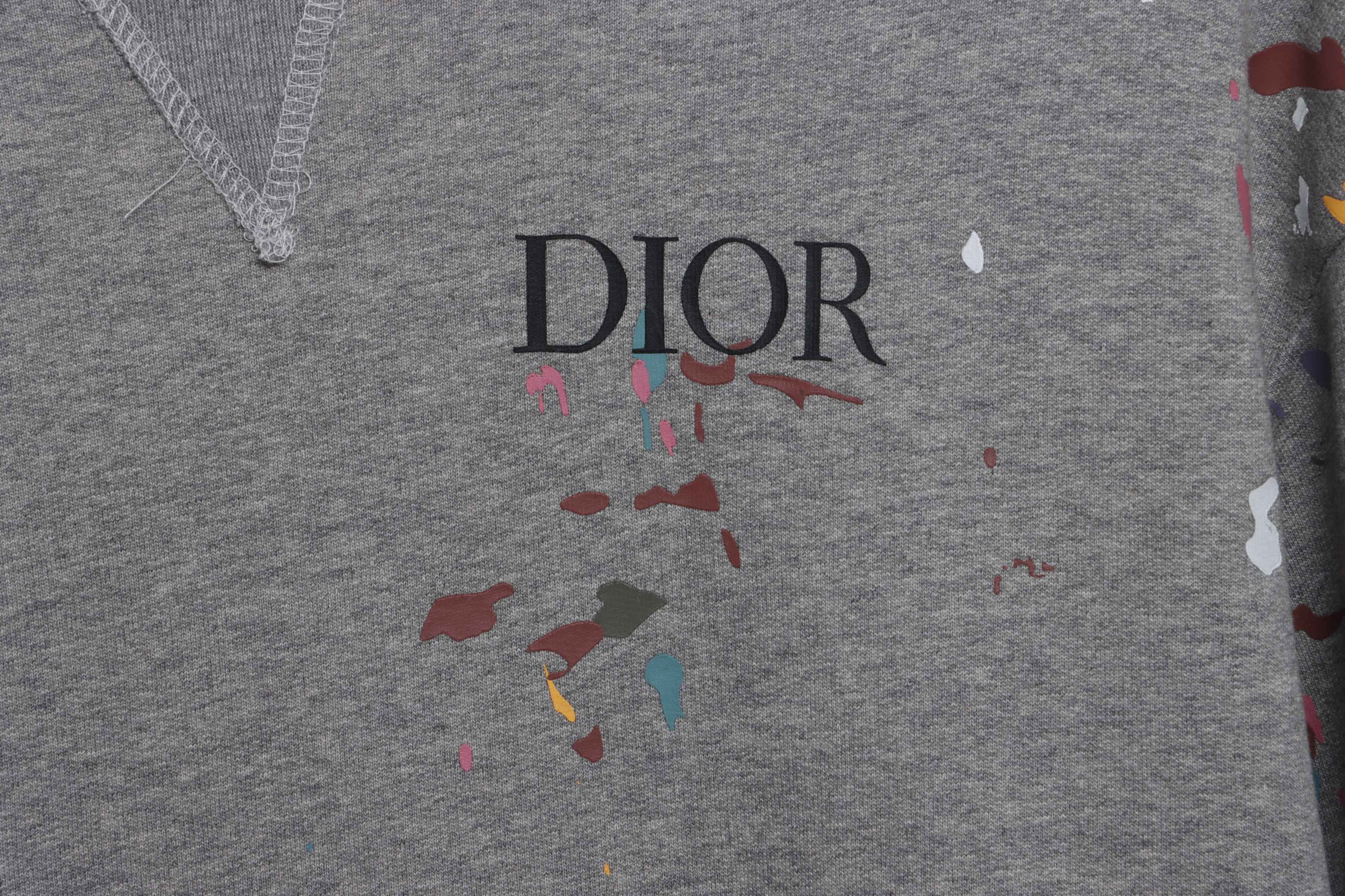 Dior Hand-Splashed Sweatshirt Gray