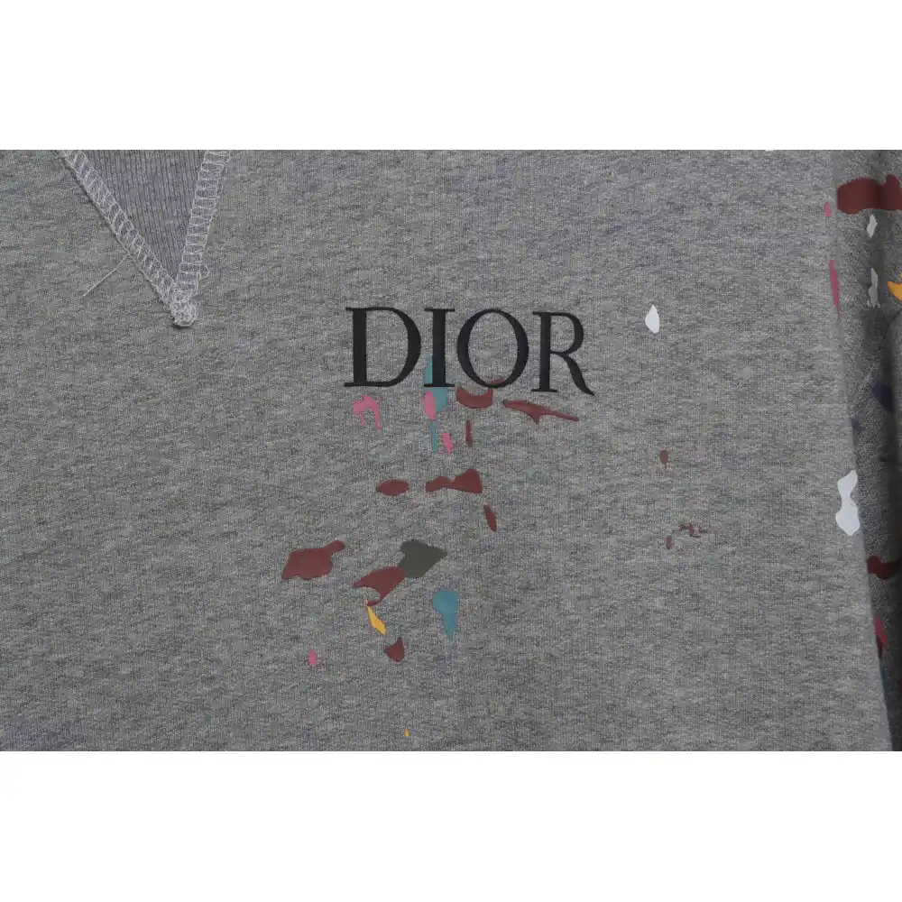 Dior Hand-Splashed Sweatshirt Gray