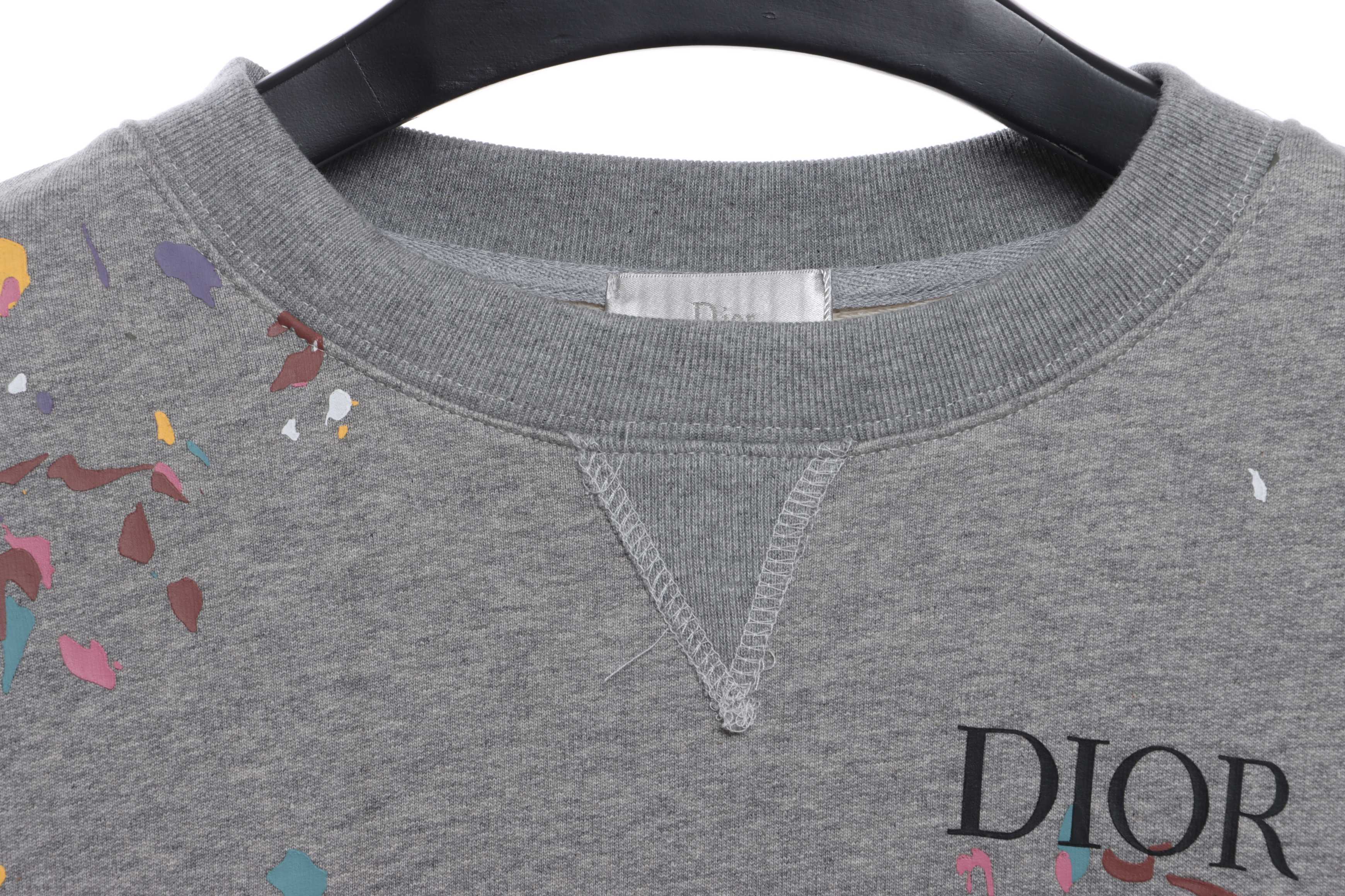 Dior Hand-Splashed Sweatshirt Gray