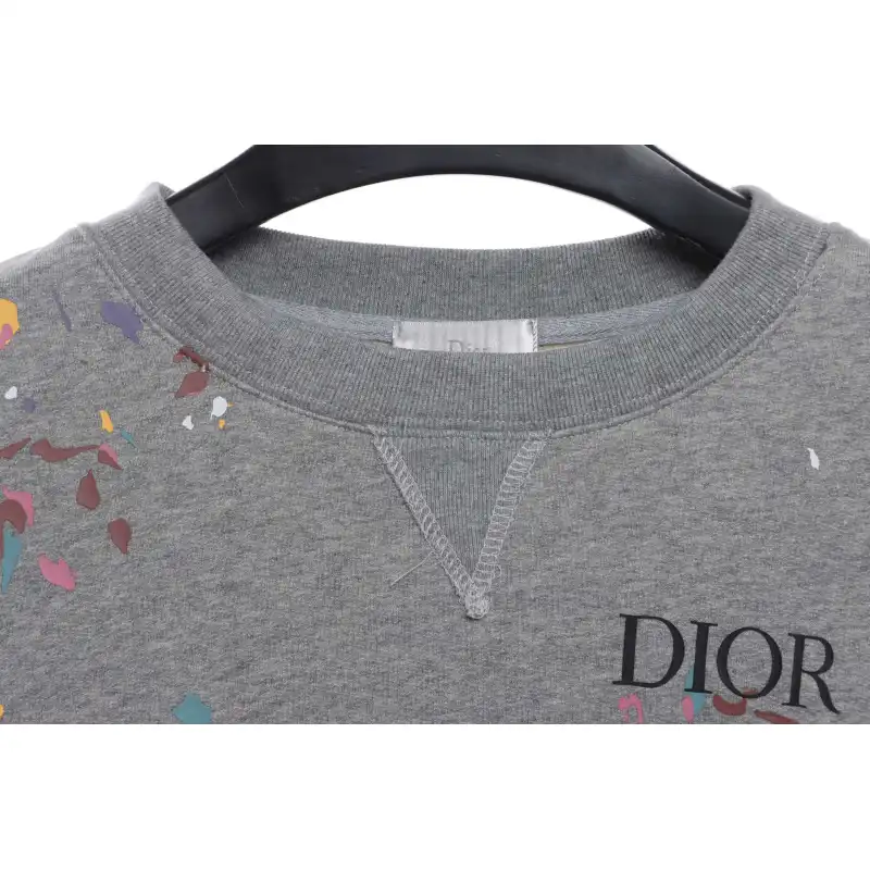 Dior Hand-Splashed Sweatshirt Gray