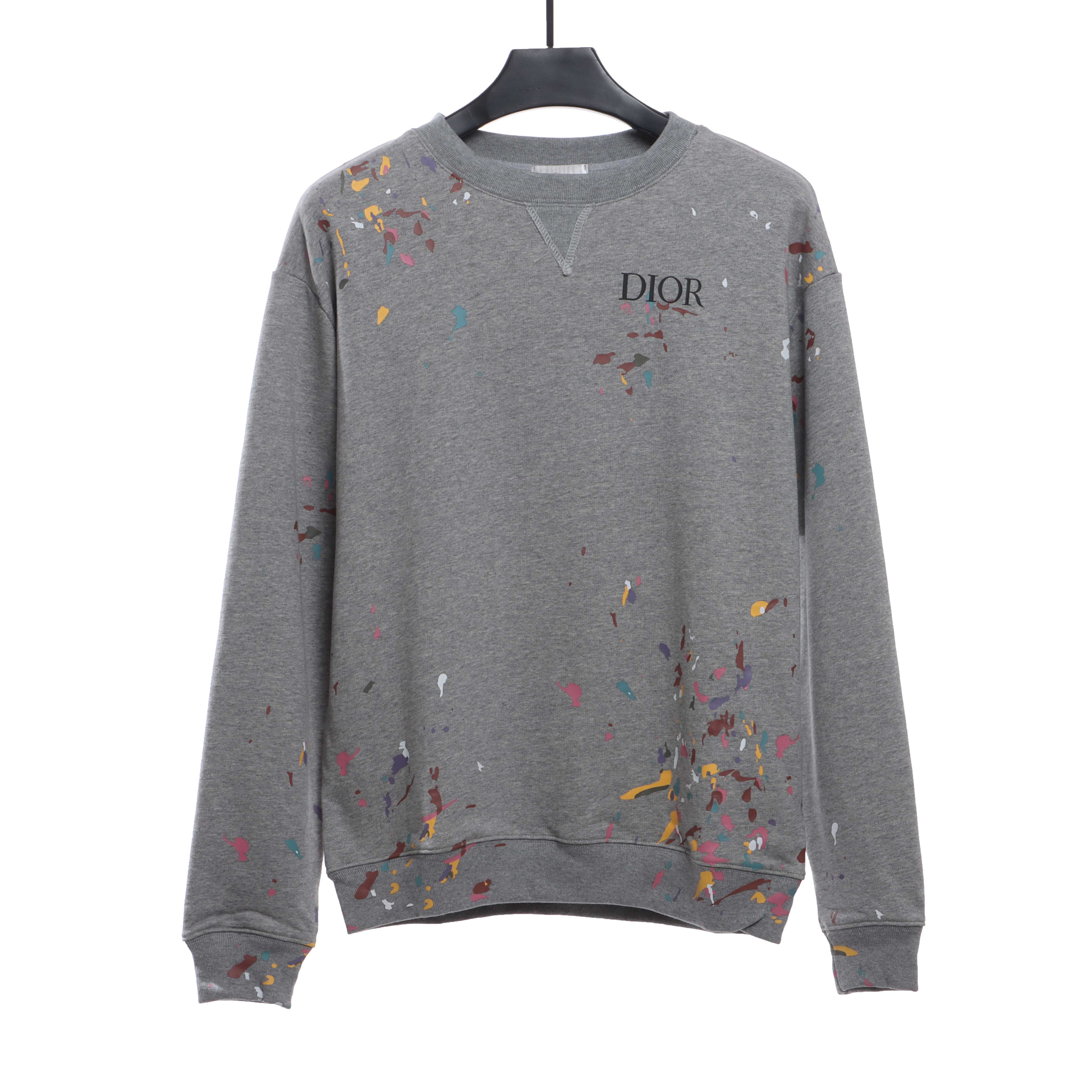 Dior Hand-Splashed Sweatshirt Gray