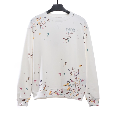 Dior Hand-Splashed Sweatshirt White 01