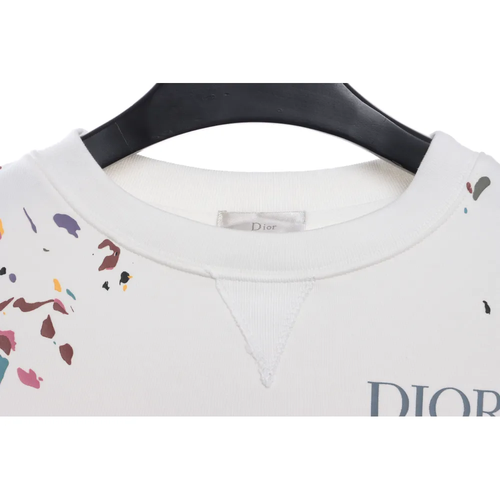Dior Hand-Splashed Sweatshirt White