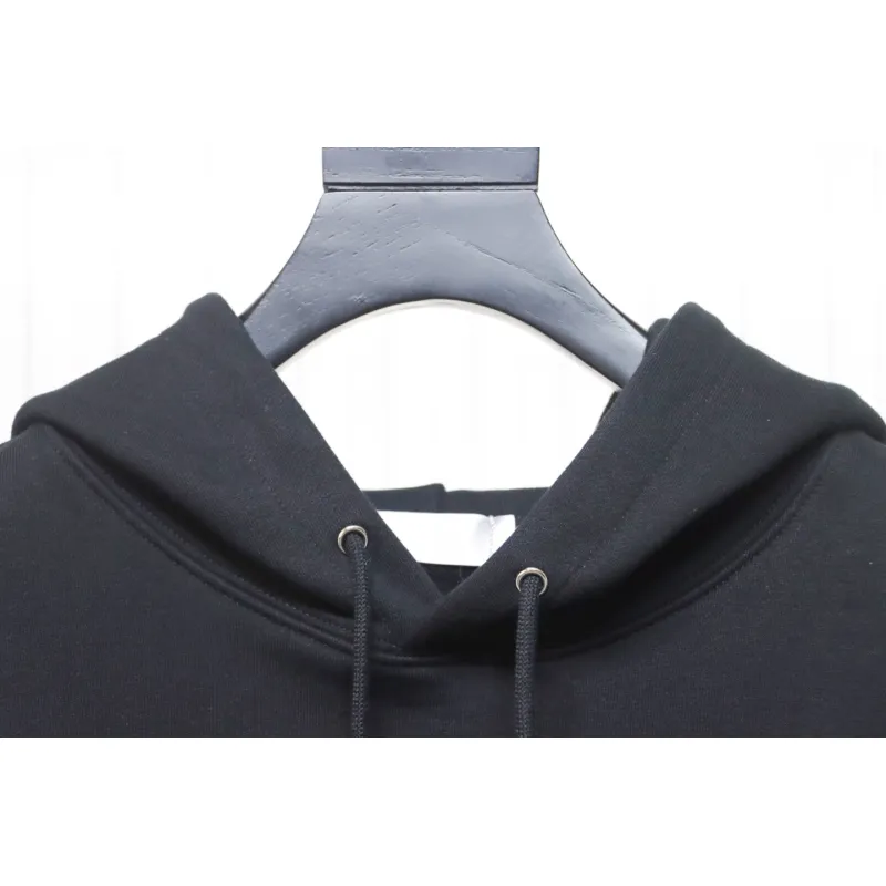 Dior Hoodie With Branded Embroidery On Front And Back Black