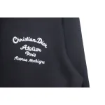 Dior Hoodie With Branded Embroidery On Front And Back Black