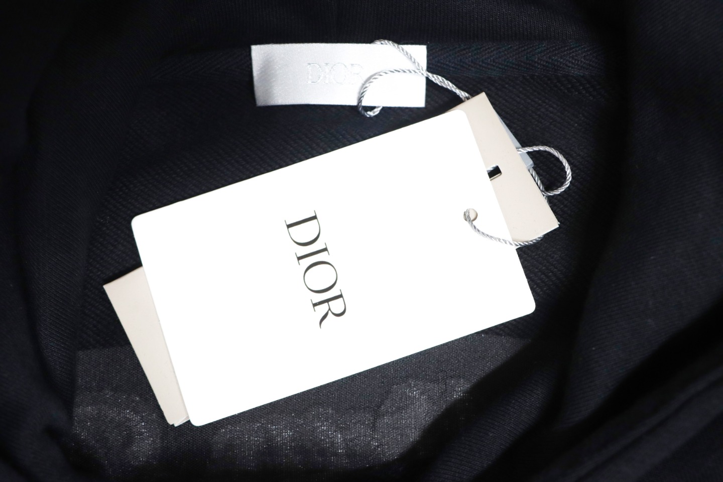 Dior Hoodie With Branded Embroidery On Front And Back Black