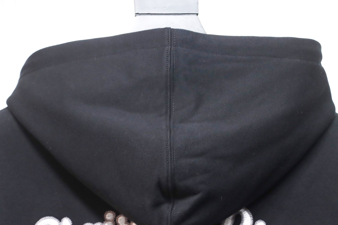 Dior Hoodie With Branded Embroidery On Front And Back Black