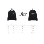 Dior Hoodie With Branded Embroidery On Front And Back Black