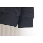 Dior Hoodie With Branded Embroidery On Front And Back Black