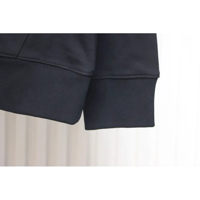 Dior Hoodie With Branded Embroidery On Front And Back Black
