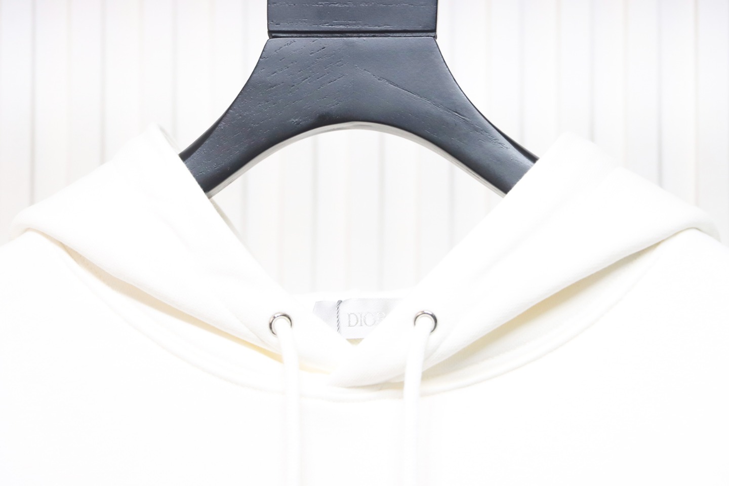 Dior Hoodie With Branded Embroidery On Front And Back White