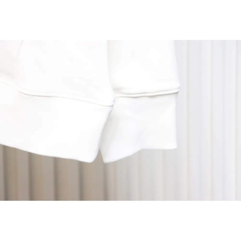 Dior Hoodie With Branded Embroidery On Front And Back White