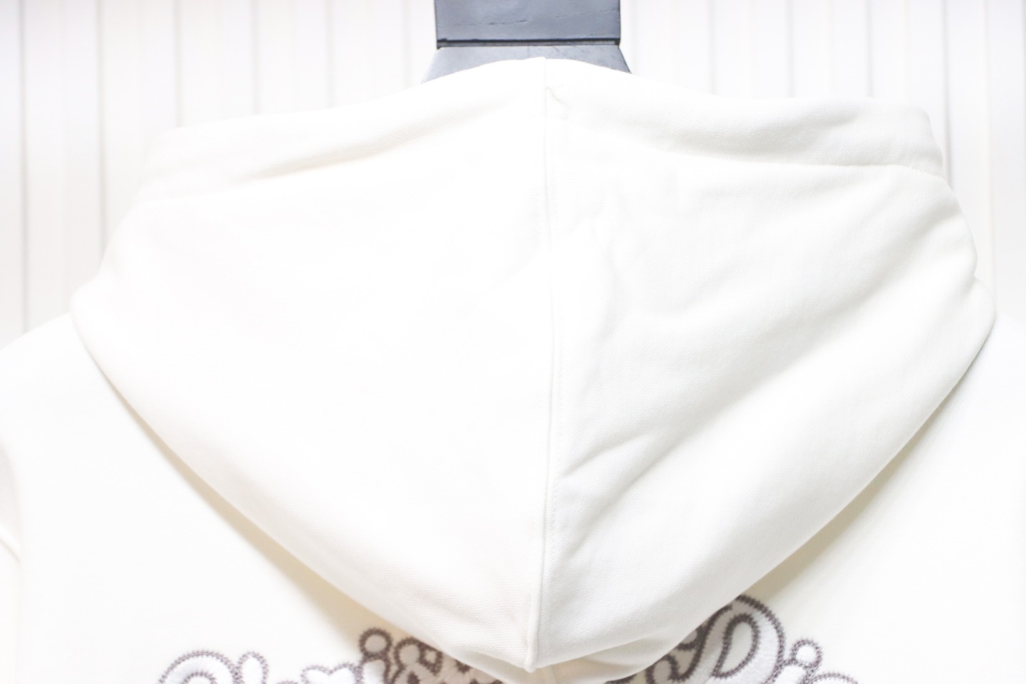 Dior Hoodie With Branded Embroidery On Front And Back White