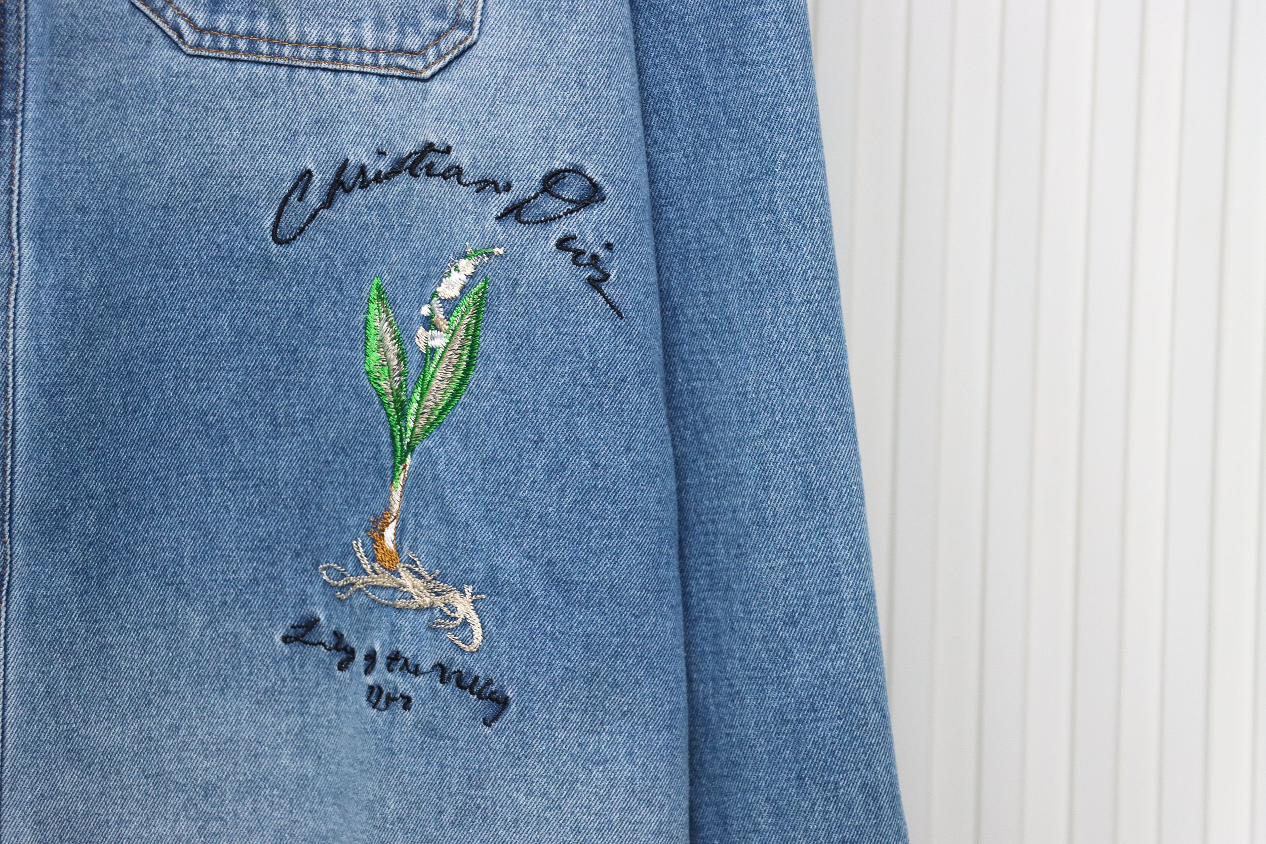 Dior Men 24fall Lily Of The Valley Denim Shirt