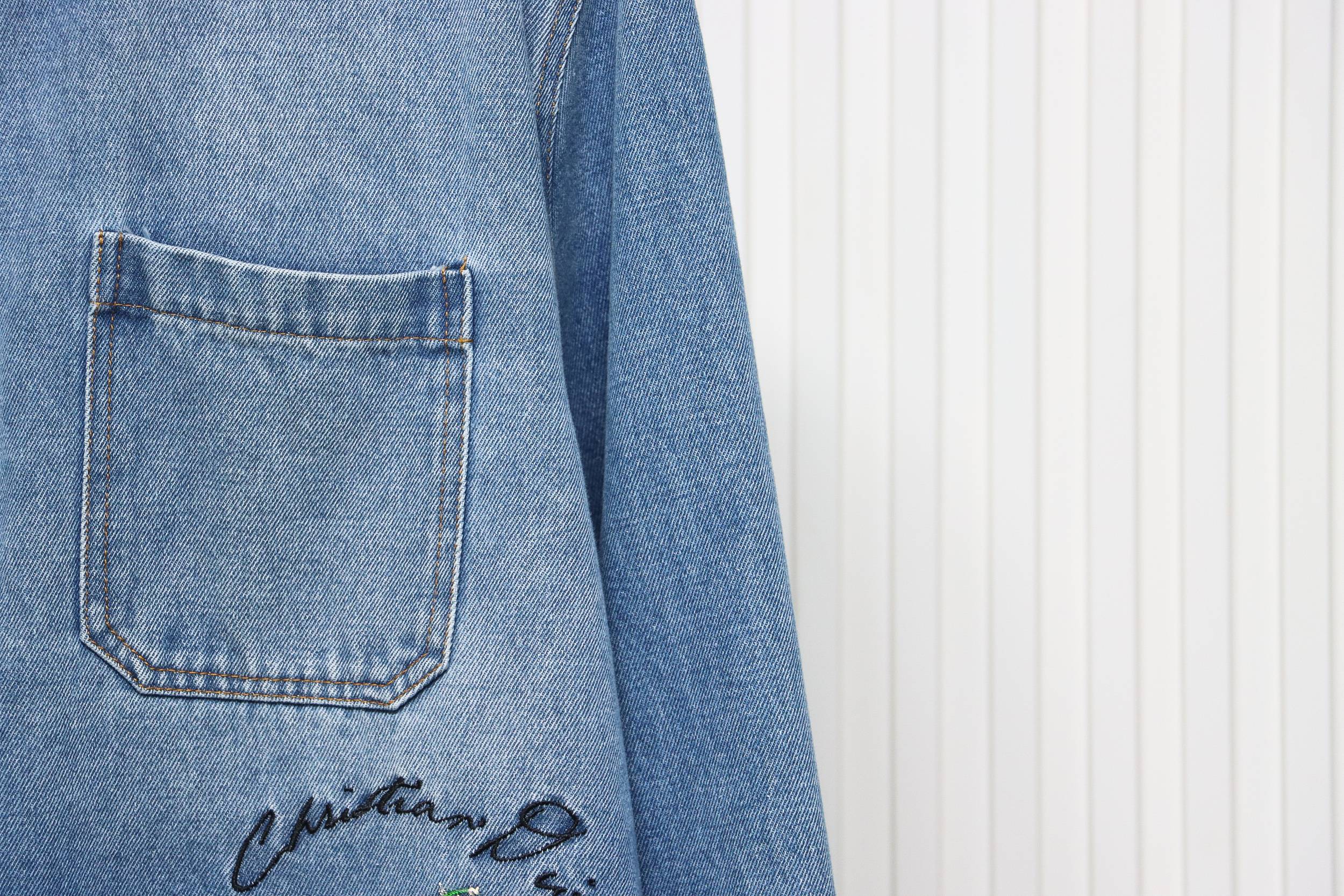 Dior Men 24fall Lily Of The Valley Denim Shirt