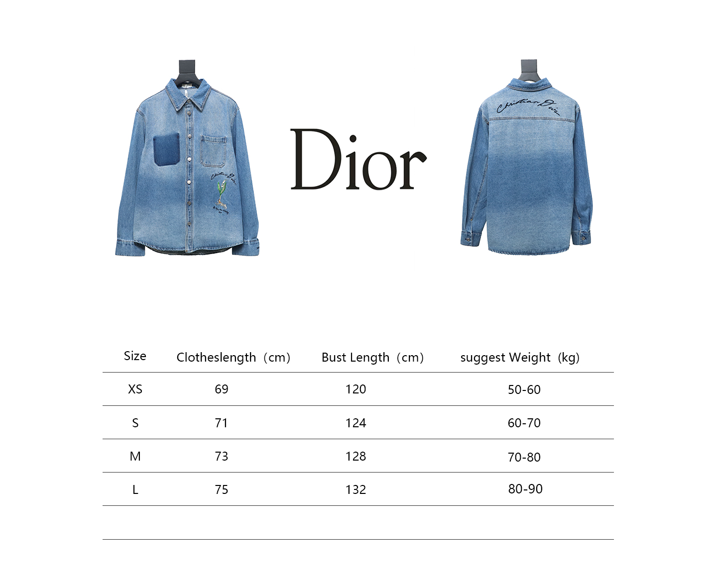 Dior Men 24fall Lily Of The Valley Denim Shirt