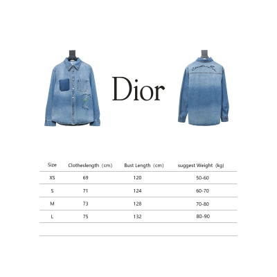 Dior Men 24fall Lily Of The Valley Denim Shirt 02