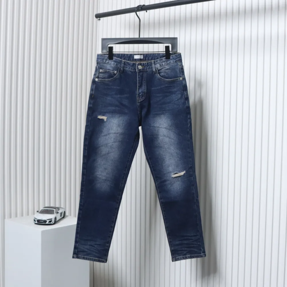 Dior Pocket Embroidered All Over Print Denim Trousers