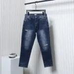 Dior Pocket Embroidered All Over Print Denim Trousers
