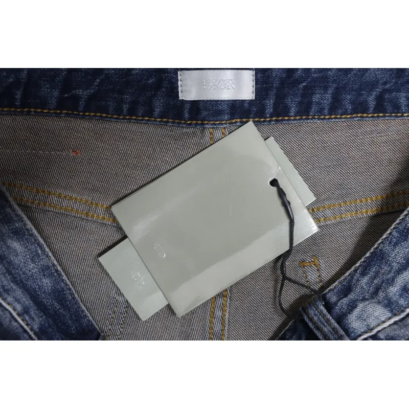 Dior Pocket Embroidered All Over Print Denim Trousers