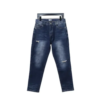 Dior Pocket Embroidered All Over Print Denim Trousers 01