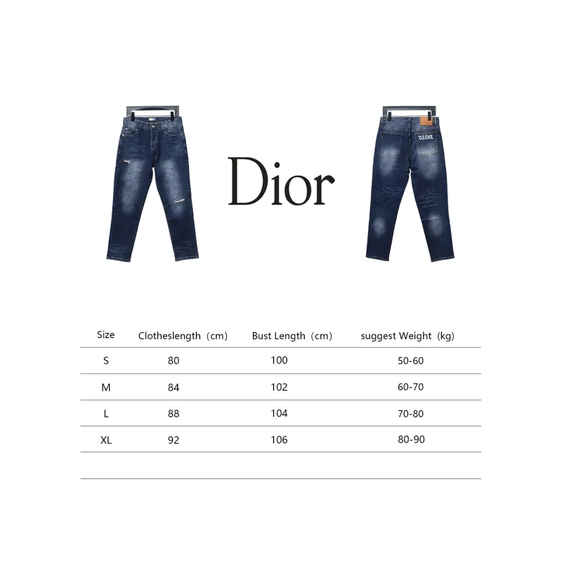 Dior Pocket Embroidered All Over Print Denim Trousers