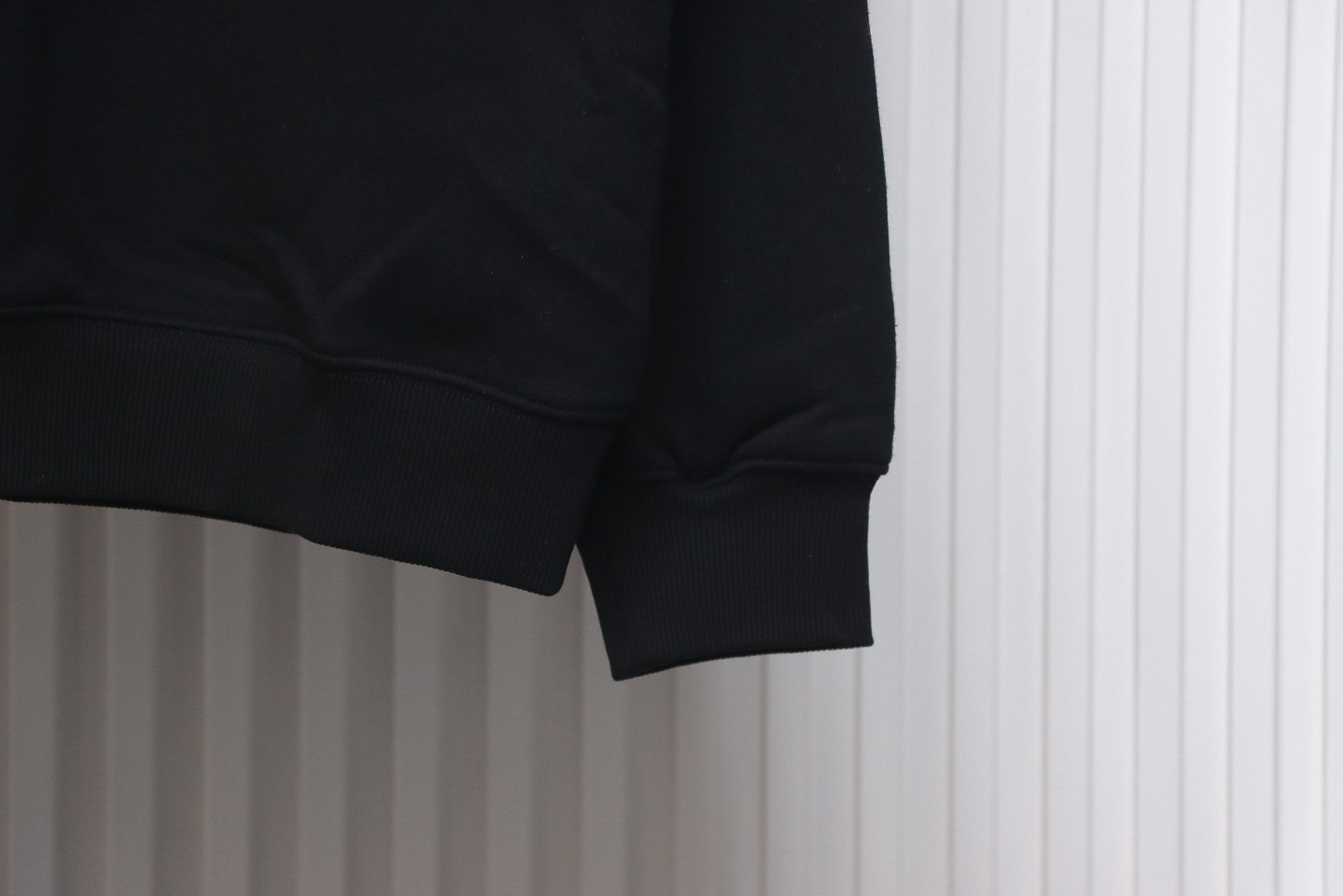 Dior Silver Logo Embroidery Round Neck Plush Sweatshirt Black