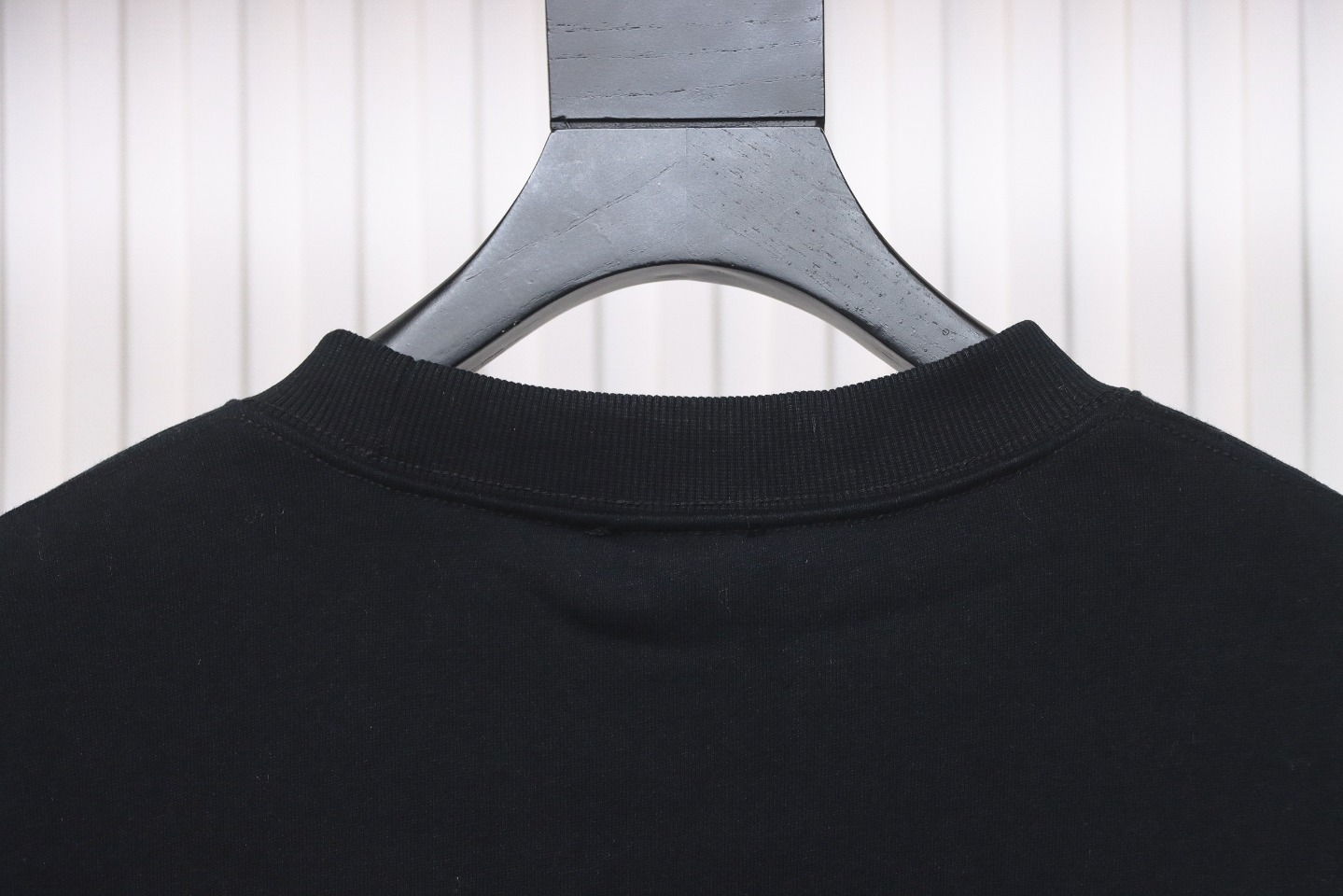 Dior Silver Logo Embroidery Round Neck Plush Sweatshirt Black