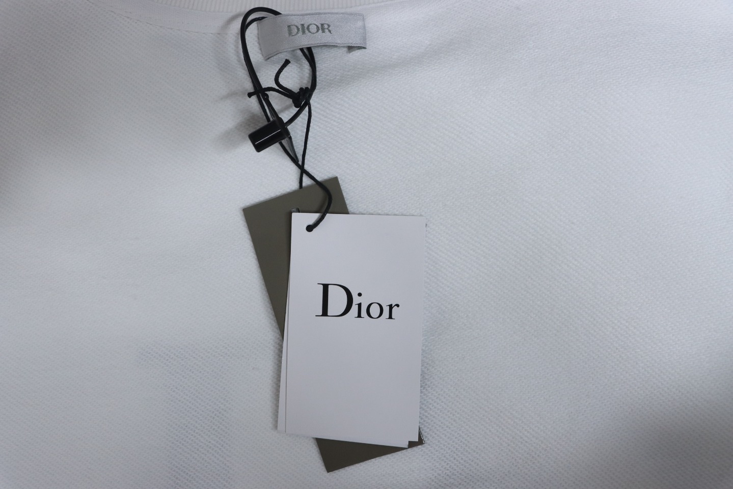 Dior White Round Neck Sweatshirt With Monogram Patch Embroidery On The Chest