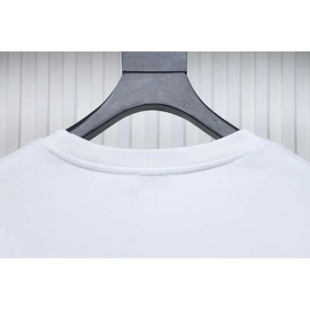 Dior White Round Neck Sweatshirt With Monogram Patch On Chest