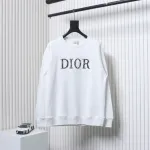 Dior White Round Neck Sweatshirt With Monogram Patch On Chest