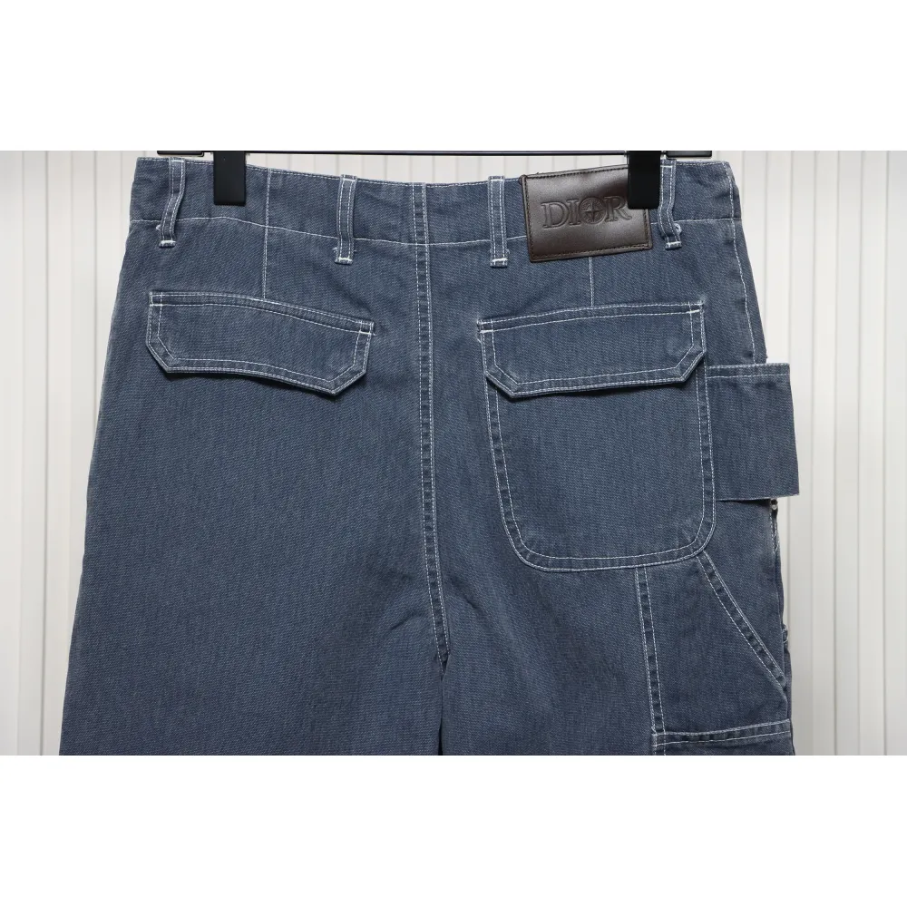 Dior x Stone Island 24Fw Pocket Dior Island Logo Denim Pants Blue