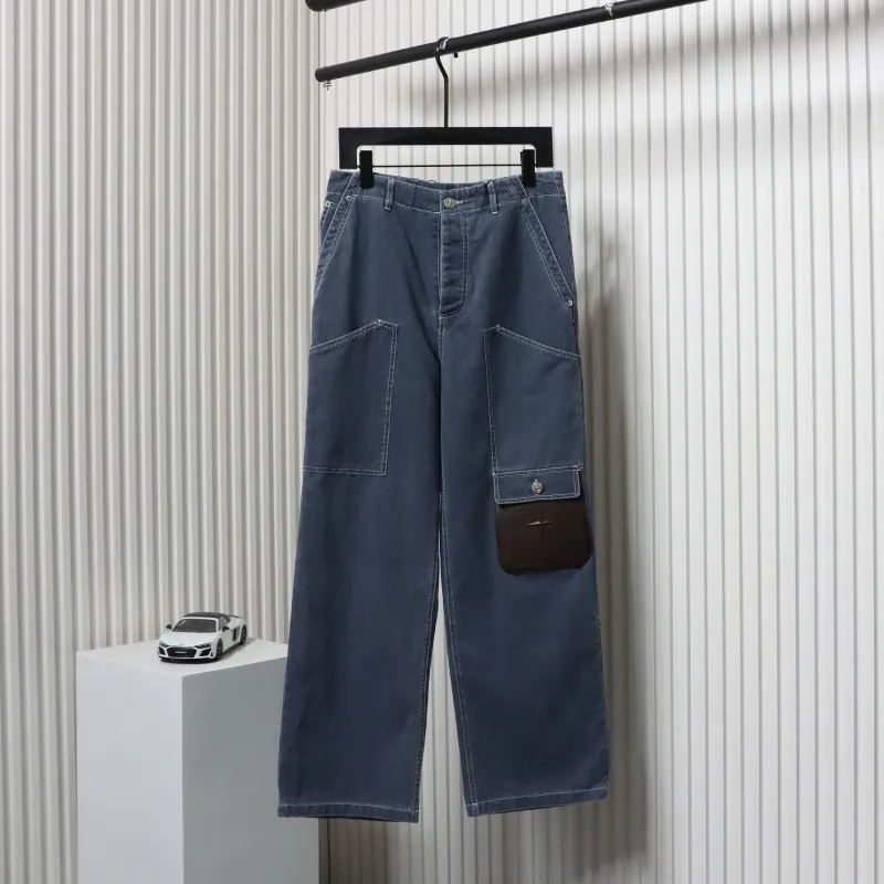 Dior x Stone Island 24Fw Pocket Dior Island Logo Denim Pants Blue