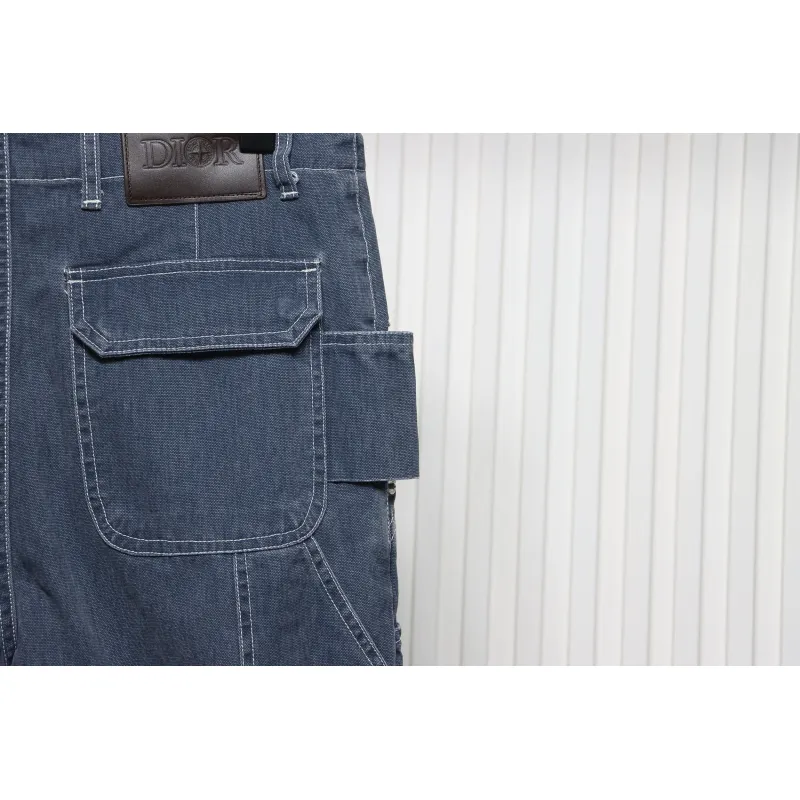 Dior x Stone Island 24Fw Pocket Dior Island Logo Denim Pants Blue