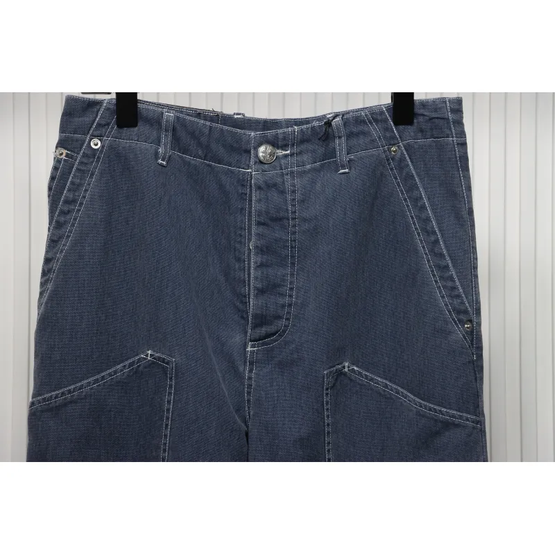 Dior x Stone Island 24Fw Pocket Dior Island Logo Denim Pants Blue