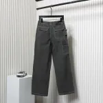 Dior x Stone Island 24Fw Pocket Dior Island Logo Denim Pants Grey