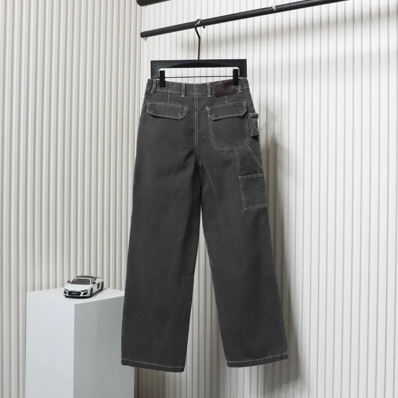 Dior x Stone Island 24Fw Pocket Dior Island Logo Denim Pants Grey