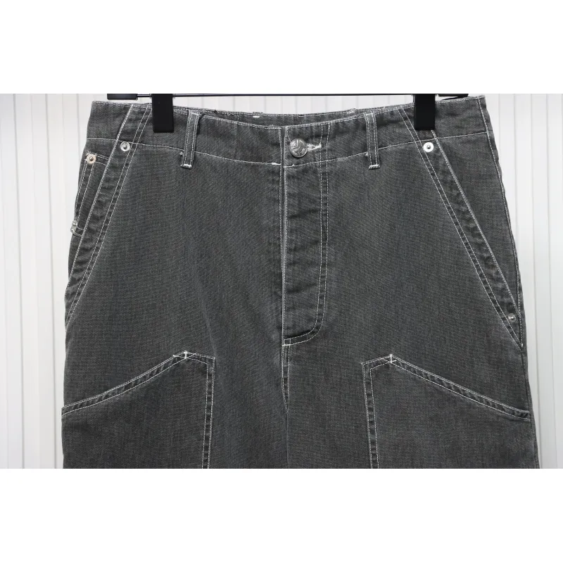 Dior x Stone Island 24Fw Pocket Dior Island Logo Denim Pants Grey