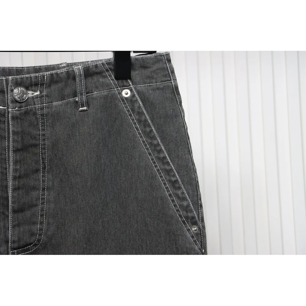 Dior x Stone Island 24Fw Pocket Dior Island Logo Denim Pants Grey