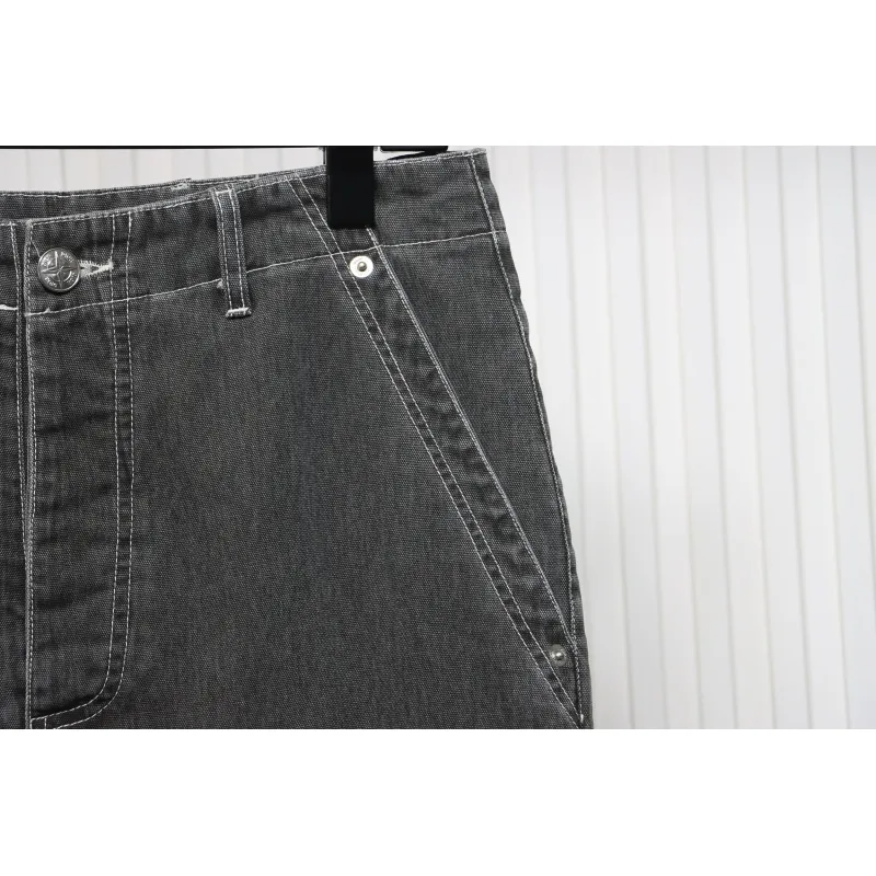 Dior x Stone Island 24Fw Pocket Dior Island Logo Denim Pants Grey