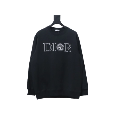 Dior x Stonelsland Embroidered Logo Crewneck Sweatshirt Black 01