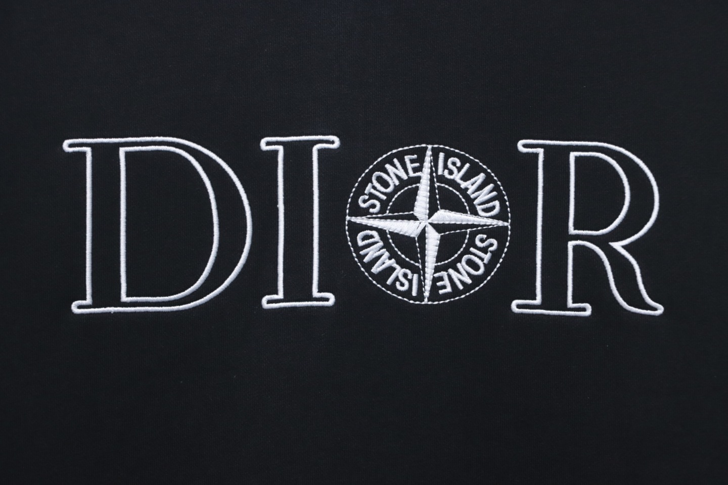 Dior x Stonelsland Embroidered Logo Crewneck Sweatshirt Black