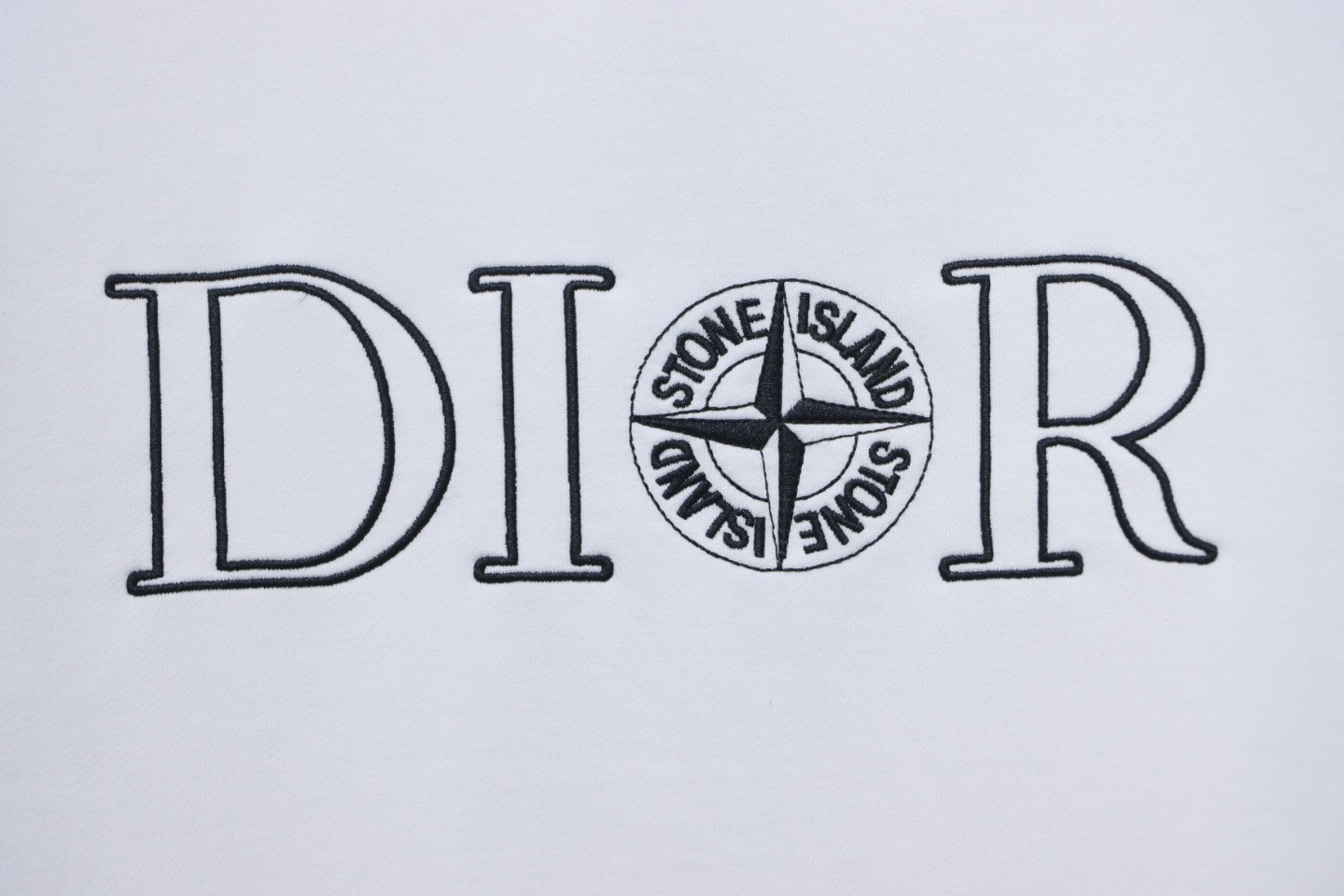 Dior x Stonelsland Embroidered Logo Crewneck Sweatshirt White